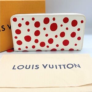 Louis Vuitton Red/White Epi Leather Yayoi Kusama Long Zippy Wallet
